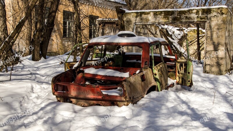 Car Snow Exclusion Zone Winter Nature