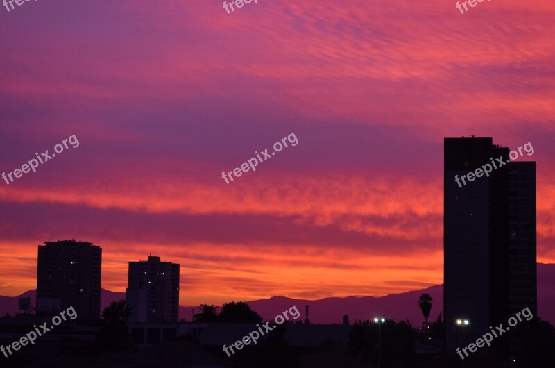 Sunset Dawn Sky Silhouette Architecture