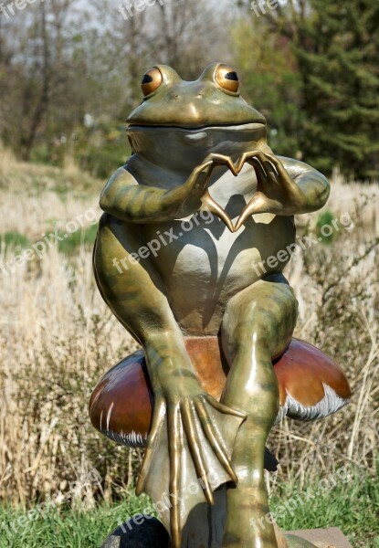 Frog Heart Sculpture Silly Love