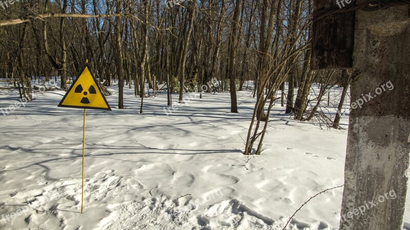 Radioactive Sign Radiation Snow Exclusion Zone