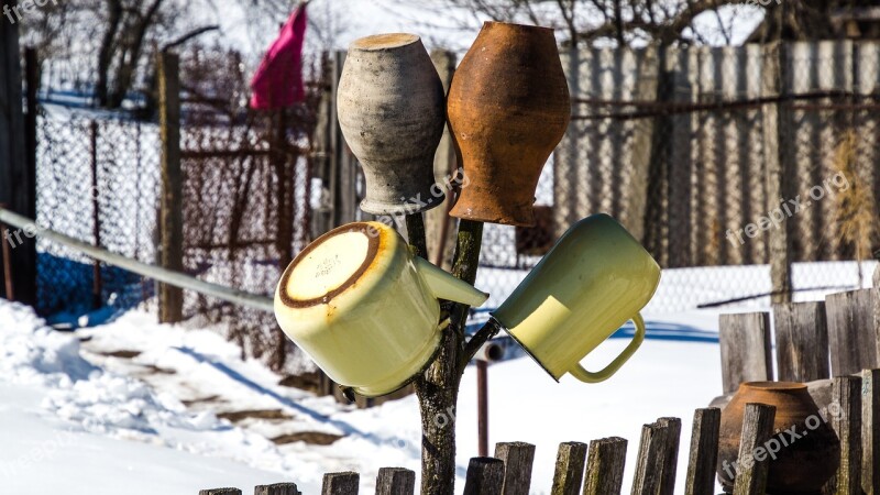 Pot Vase Teapot Garden Fence