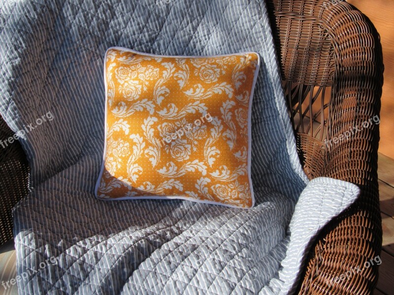 Cross Stitch Pillow Tangerine Embroidery Pattern