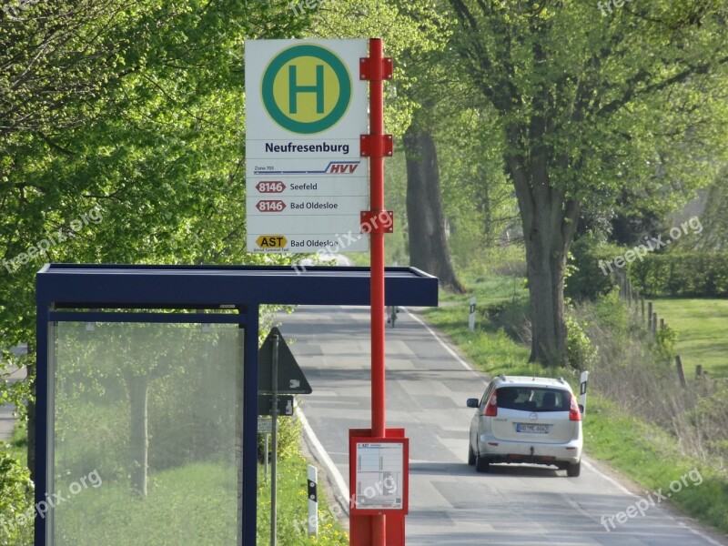 Road Instructions Transport System Side Of The Road Bus Stop