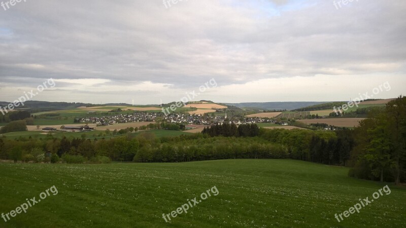 Nature Panorama Landscape Grass Sky