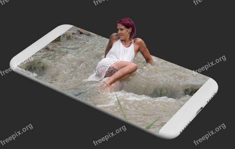 Water Mobile Phone Screen Photo Editing Mobile