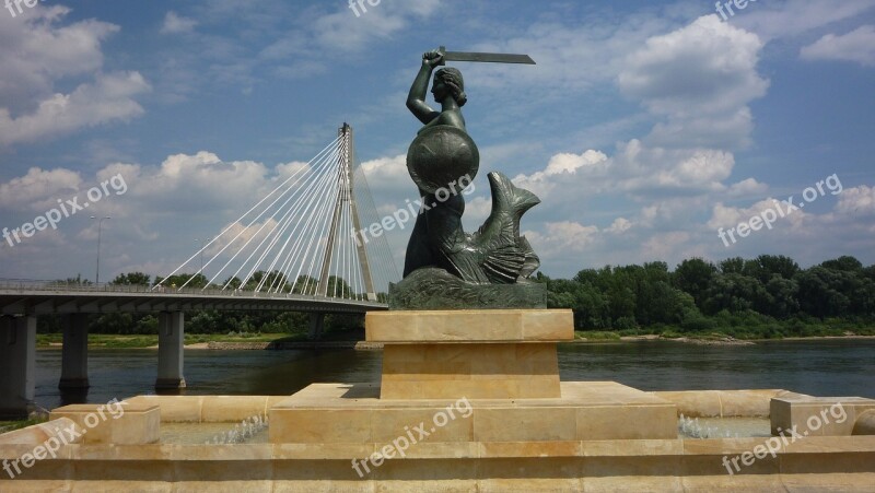 Mermaid Cialis Warsaw Bridge The Statue