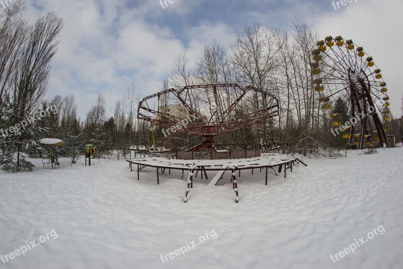 Pripyat Carousel Ferris Wheel Snow Theme Park