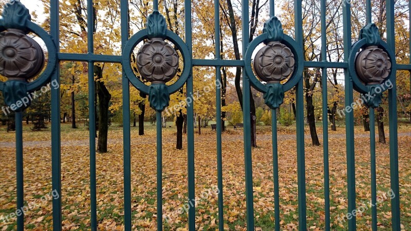 Fence Iron Autumn Garden Metal