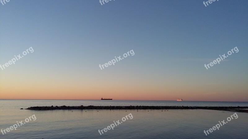 Body Of Water Sunset Dawn Sky Nature