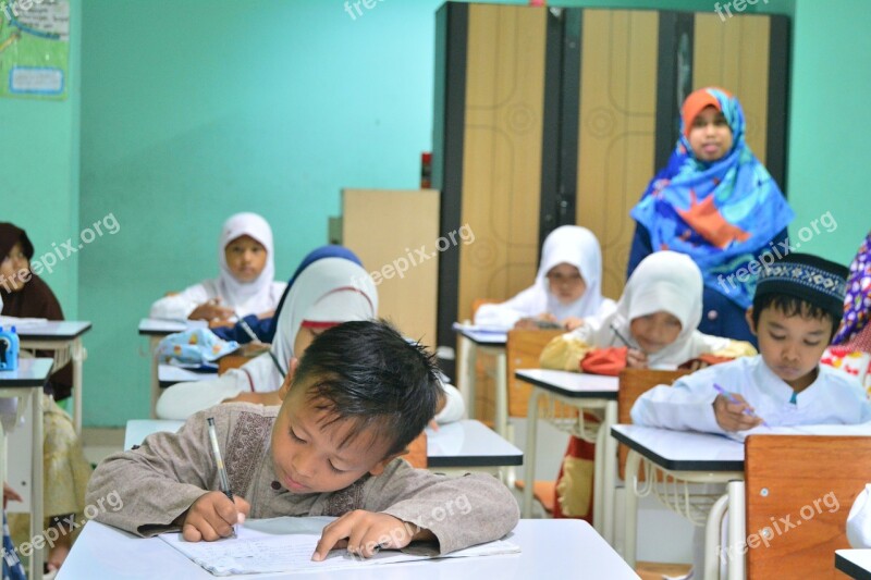 Kids Smile Excited Indonesian Kindergarten