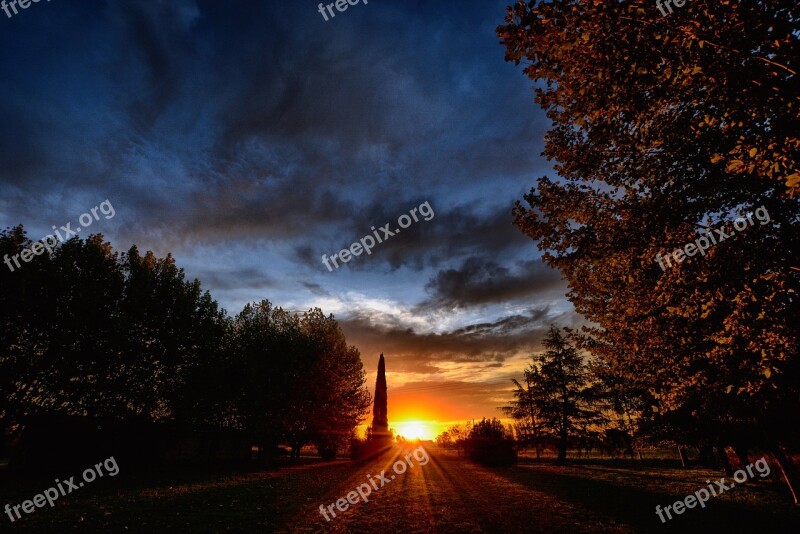 Sunset Tree Outdoors Nature Landscape