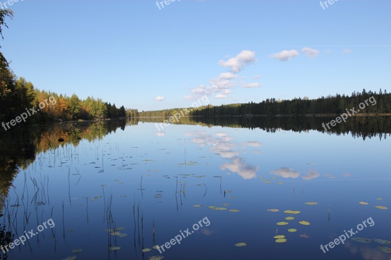 Lake Reflection Water Bodies Nature The Finnish Landscape