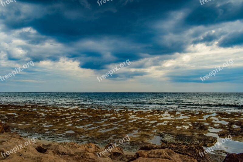 Sea Sky Clouds Overcast Nature