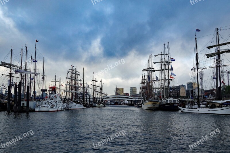 Hamburg Port Ship Ships Sailing Vessel