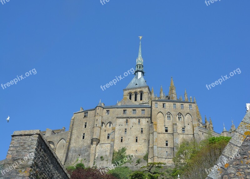 Mont Saint Michel Bay Of Mont-saint-michel Abbey Normandy Rocky Island