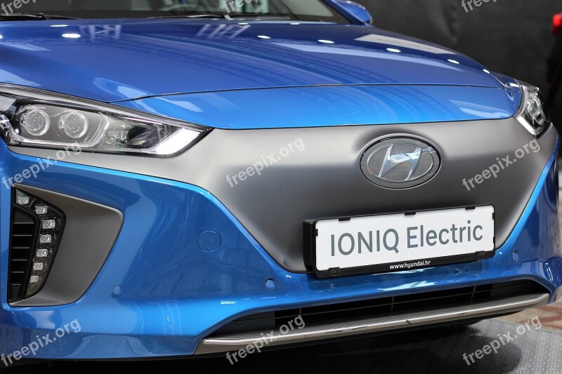 Car Hyundai Ioniq Electric Auto Show Zagreb 2018 Modern Technology Vehicle