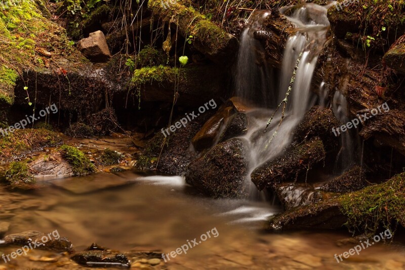 River Waterfall Torrent Landscape Stream