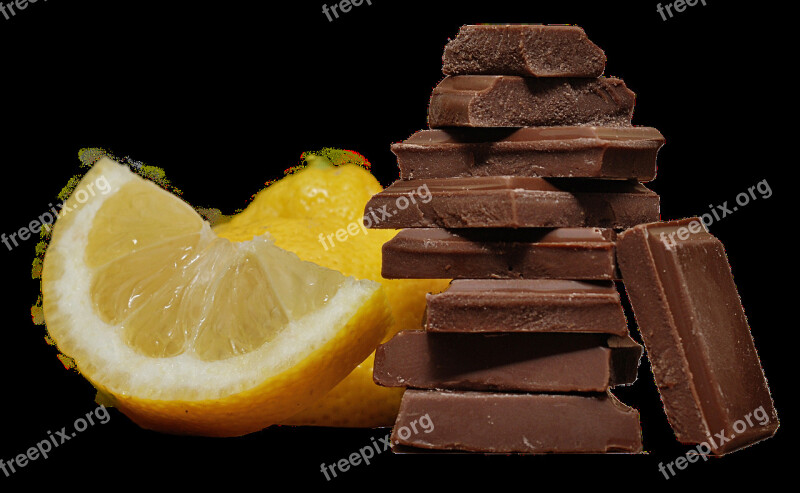 Chocolate Lemon Isolated Delicious Sweet