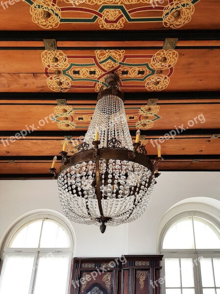 House Art Nouveau Music Room Chandelier Glass