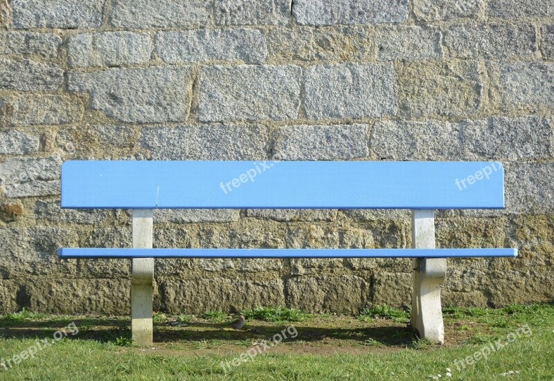 Bench Bench Blue Public Assisi Rest Park