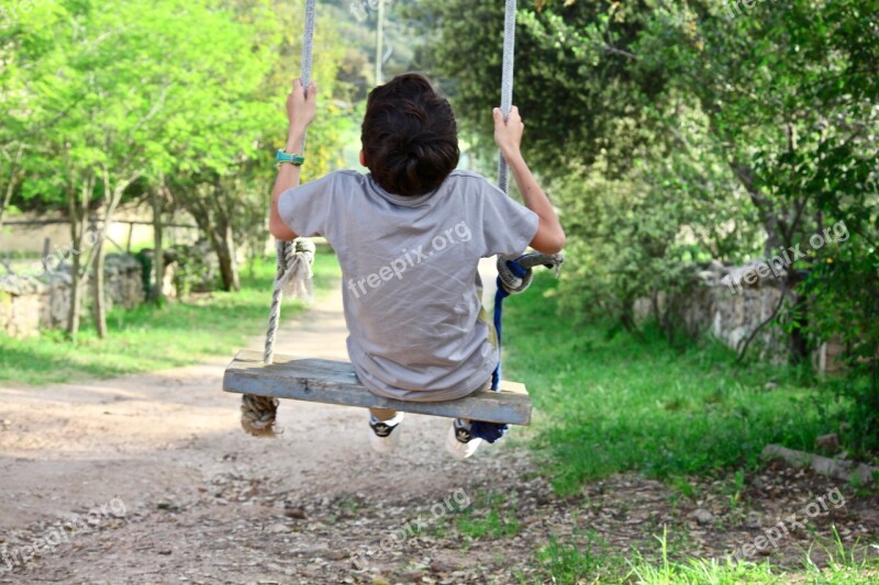 Child Swing Game Rock Laughter