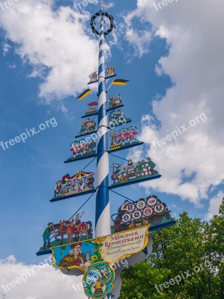 Maypole Munich City Viktualienmarkt Traditionally Free Photos