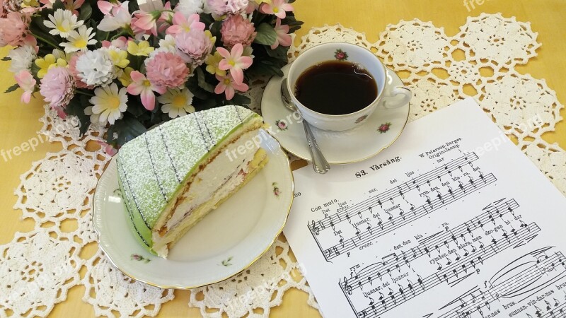 Flowers Coffee Cake Sheet Music Princess Cake