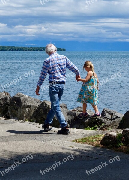 Help Togetherness Outdoors Rocks Water