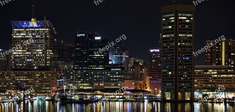 City Panoramic Architecture Cityscape Illuminated