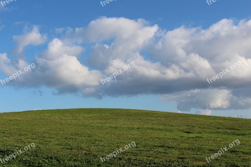 Panoramic Nature Grass Sky Landscape