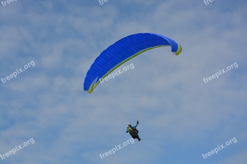 Paragliding Sailing Wing Blue Paraglider Free Flight