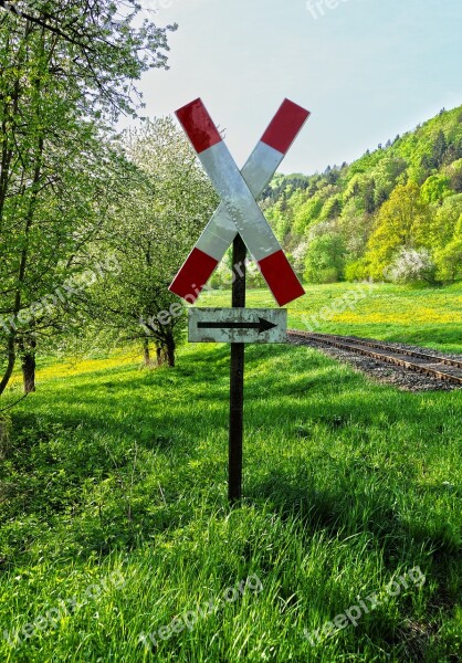 Level Crossing Road Sign Gleise Warnkreuz Andreaskreuz