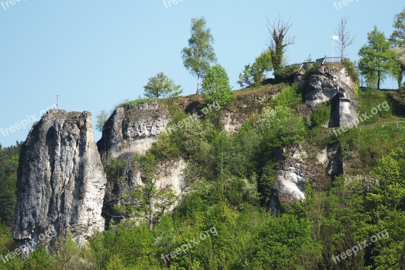 Spring Morning Rock Mountain Trees