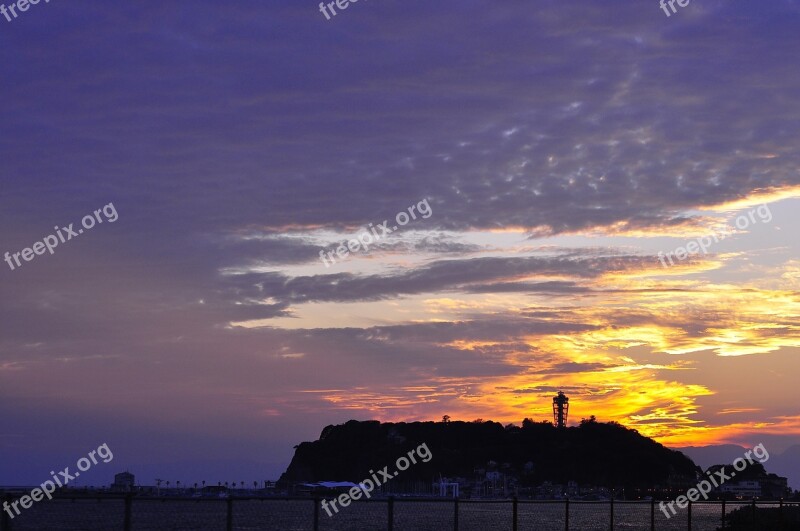 Jiang Techno Island Enoshima Sunset Free Photos