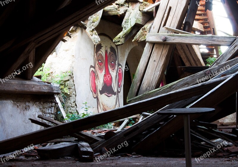 Old Abandoned Broken Wood Building