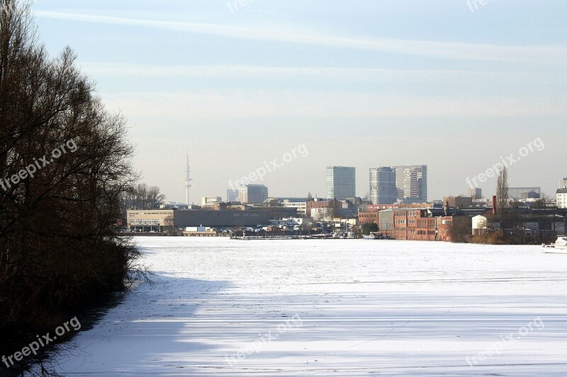 Winter Ice Snow Hamburg Hanseatic City Of Hamburg