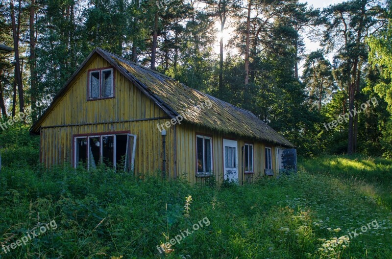 Wood House Grass Bungalow Free Photos