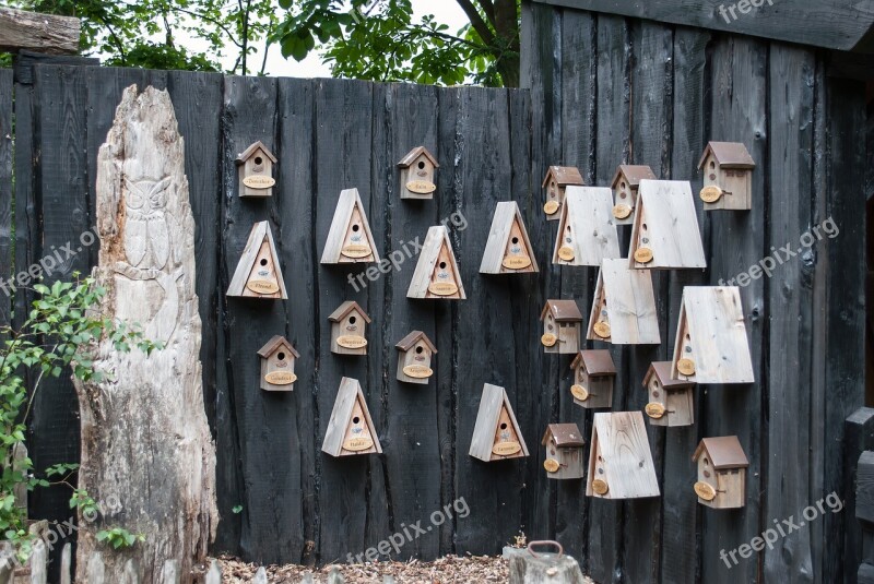 Birdhouse Nest Boxes Wood Bird Cage Bird Houses Fence