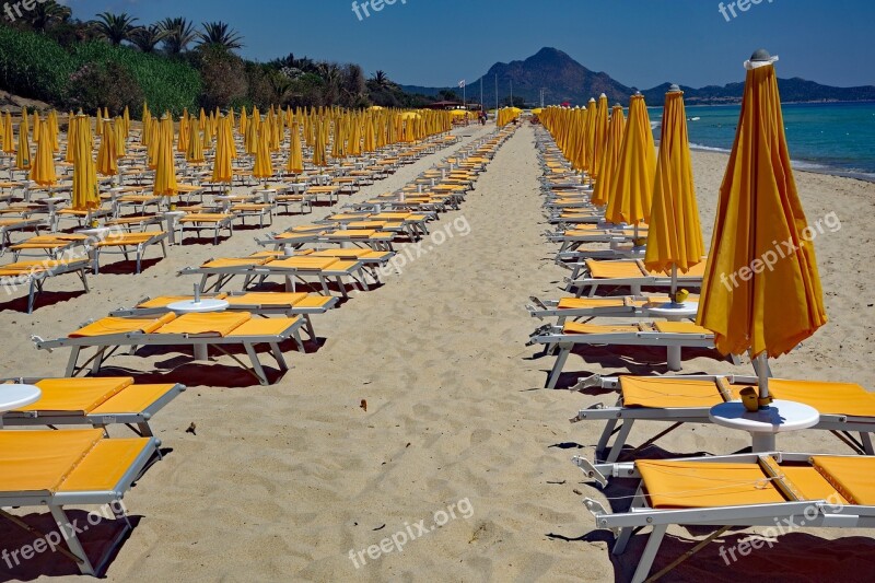 Sardinia Beach Vorsaison Parasol Parasols