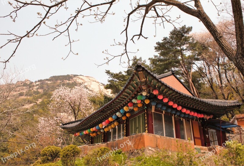 Traditional Temple Bukhansan South Korea Korea