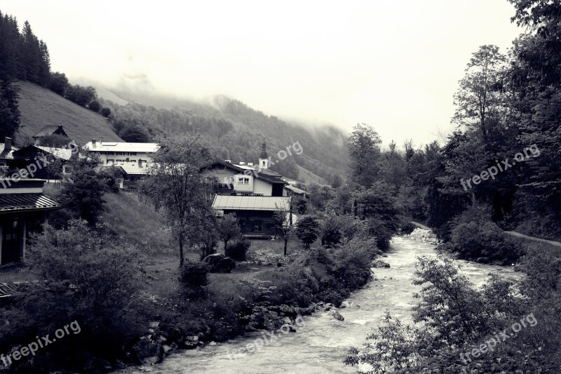 Fog Upper Bavaria Berchtesgadener Land Rapids Alpine Hiking