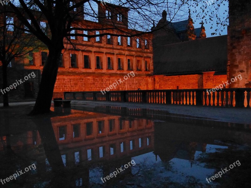 Heidelberg Castle Blue Hour Heidelberger Schloss Rain