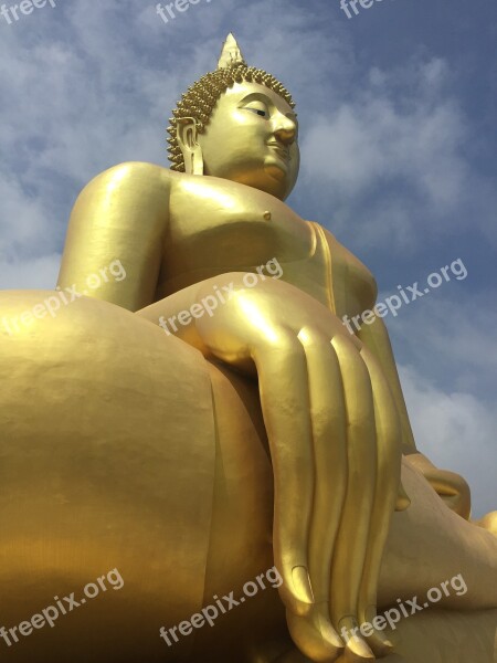 Buddha Statue Measure Faith Religion Thailand