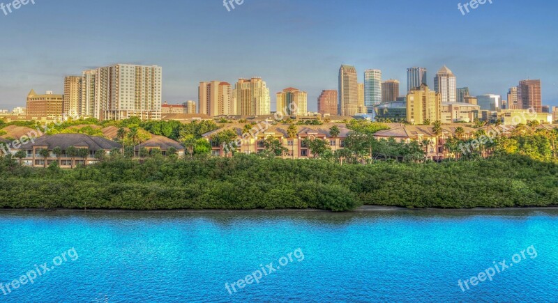 Tampa Panoramic Water City Sky