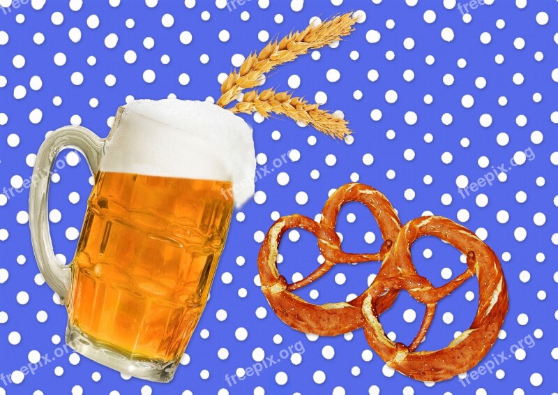 Beer Pretzels Alcohol Refreshment Glass