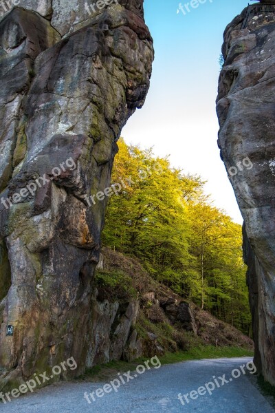 Externsteine Stones Sandstone Rocks Rock Sacral