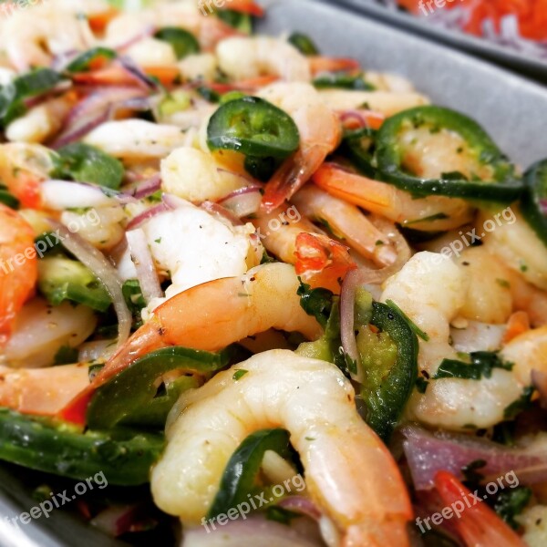 Food Meal Shrimp Vegetable Prawn