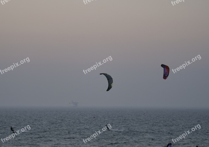 Sea Kiting Kitesurfer Waters Water Sports