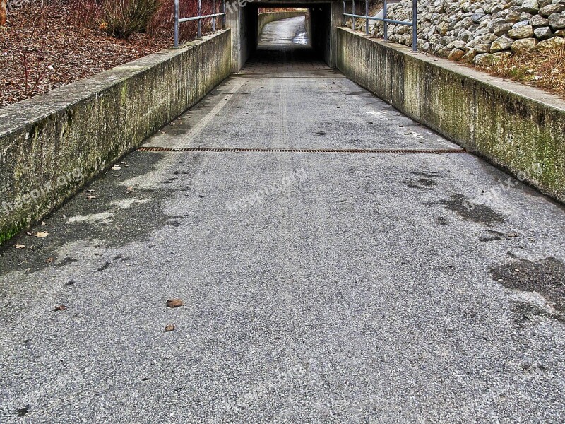 Underpass Concrete Concrete Wall Pedestrian Way Road