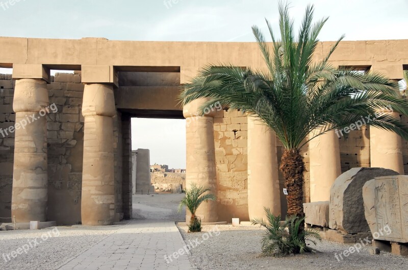 Egypt Karnak Temple Colonnade Columns